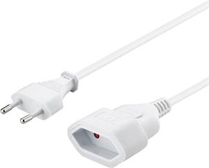 PremiumCord kábel sieťový 230V, plochý predlžovací, 3,0m, biely