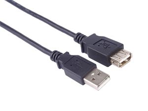PremiumCord kábel USB 2.0 A-A M/F, predlžovací, 0,2m, čierny