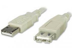 PremiumCord kábel USB 2.0 A-A M/F, predlžovací, 0,5m sivý