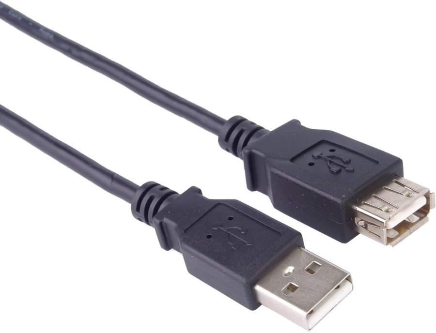 PremiumCord kábel USB 2.0 A-A M/F, predlžovací, 2,0m, čierny