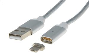 PremiumCord kábel USB 2.0 na micro USB M/M, prepojovací, 1,0m magnetický