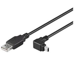 PremiumCord kábel USB 2.0 na mini USB M/M, prepojovací, 1,8m lomený