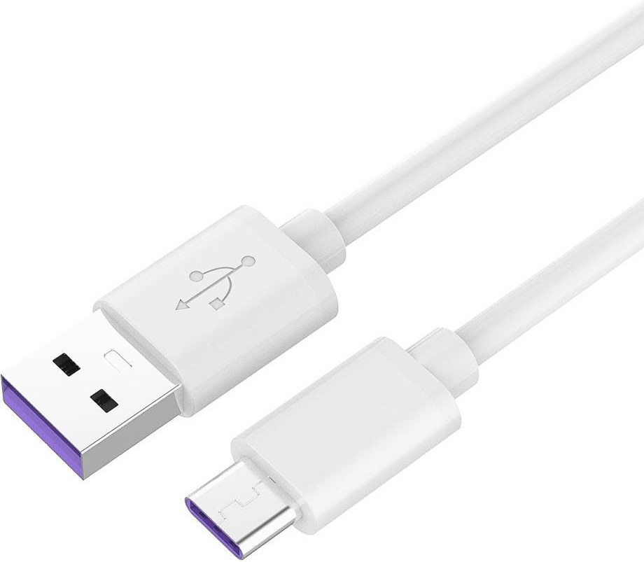 PremiumCord kábel USB 2.0 na USB-C M/M, super rýchle nabíjanie 5A, prepojovací 1,0m biely