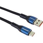 PremiumCord kábel USB 2.0 na USB-C M/M, super rýchle nabíjanie 5A, prepojovací, opletený, 0,5m