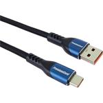 PremiumCord kábel USB 2.0 na USB-C M/M, super rýchle nabíjanie 5A, prepojovací, opletený, 1,0m