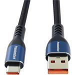 PremiumCord kábel USB 2.0 na USB-C M/M, super rýchle nabíjanie 5A, prepojovací, opletený, 1,0m