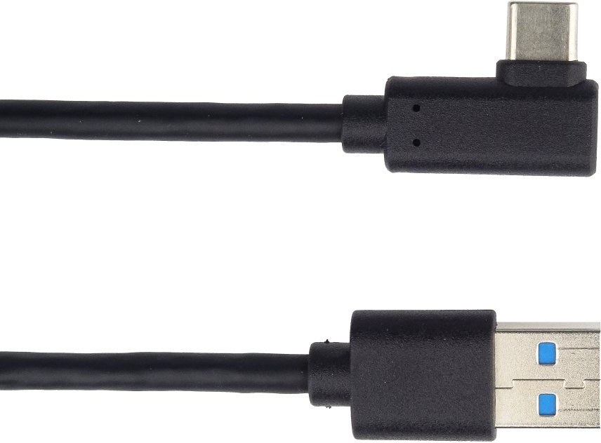 PremiumCord kábel USB 3.0 na USB-C M/M, prepojovací 0,5m, lomený 90°