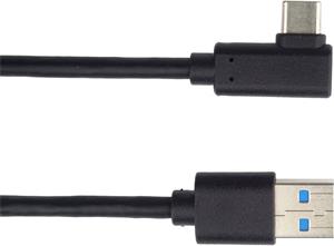 PremiumCord kábel USB 3.0 na USB-C M/M, prepojovací 1,0m, lomený 90°