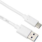 PremiumCord kábel USB 3.0 na USB-C M/M, prepojovací (USB 3.1 generation 2, 3A, 10Gbit/s),2,0m, biely