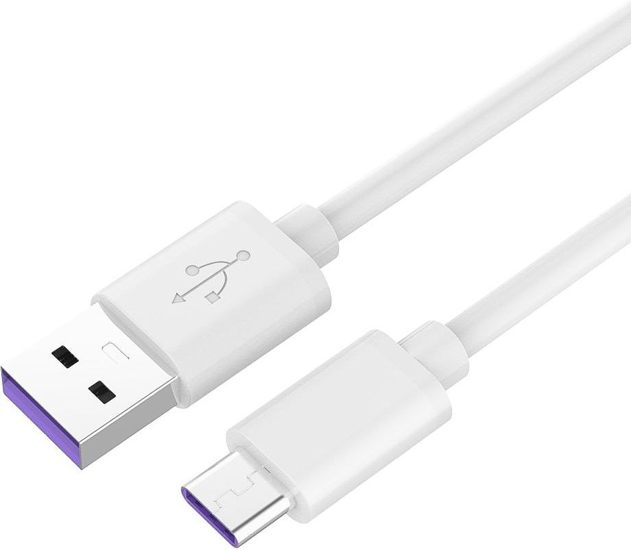 PremiumCord kábel USB 3.0 na USB-C M/M, super rýchle nabíjanie 5A, prepojovací 1,0m biely