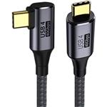 PremiumCord kábel USB 4 8K@60Hz Thunderbolt 3, zahnutý, 0,3m, čierny