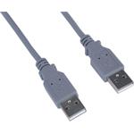 PremiumCord kábel USB-A 2.0 M/M, prepojovací 0,5m, sivý