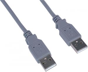 PremiumCord kábel USB-A 2.0 M/M, prepojovací 2,0m sivý