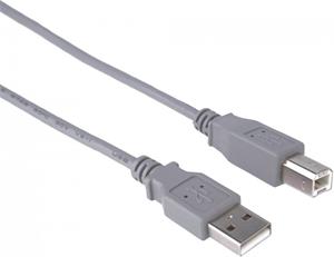 PremiumCord kábel USB-A na USB-B M/M, tlačiarňový prepojovací 1,0m, sivý