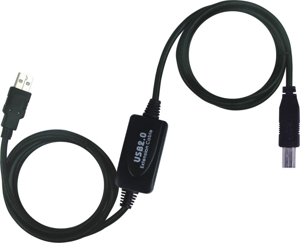 PremiumCord kábel USB-A na USB-B M/M, tlačiarňový prepojovací 15,0m repeater (aktívny)