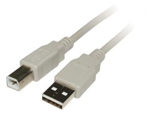 PremiumCord kábel USB-A na USB-B M/M, tlačiarňový prepojovací 5,0m, sivý