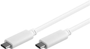 PremiumCord kábel USB-C 3.1 M/M, prepojovací 1,0m biely