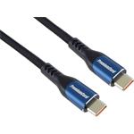 PremiumCord kábel USB-C 3.2 Gen M/M, 100W/20Gbit/s, 5A, oplet, 1,5m