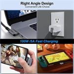 PremiumCord kábel USB-C 3.2 Gen M/M, 100W/20Gbit/s, 5A, zahnuté konektory, oplet, 0,5m, čierno-sivý