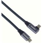 PremiumCord kábel USB-C 60W, bavlnený oplet, 1,0m