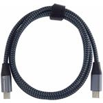 PremiumCord Kábel USB-C M/M, 100W 20V/5A 480Mbps,oplet, 1m