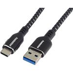 PremiumCord kabel USB-C - USB 3.0 A (USB 3.2 generation 1, 3A, 5Gbit/s) bavlněný oplet a hliníkové konektory 1,5m