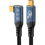 PremiumCord kábel USB4 Version2.0, 40 Gbps, 8K@60Hz, 240 W, Thunderbolt 3/4, 1,0m, zahnutý, sivý