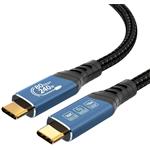 PremiumCord kábel USB4 Version2.0, 40 Gbps, 8K@60Hz, 240 W, Thunderbolt 3/4, 1,2m, sivý