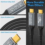 PremiumCord kábel USB4 Version2.0, 40 Gbps, 8K@60Hz, 240 W, Thunderbolt 3/4, 1,2m, sivý