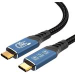 PremiumCord kábel USB4 Version2.0, 40 Gbps, 8K@60Hz, 240 W, Thunderbolt 3/4, 1,5m, sivý