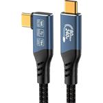 PremiumCord kábel USB4 Version2.0, 40 Gbps, 8K@60Hz, 240 W, Thunderbolt 3/4, 1,5m, zahnutý, sivý