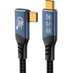 PremiumCord kábel USB4 Version2.0, 80 Gbps, 8K@60Hz, 240 W, Thunderbolt 5, 1,0m, zahnutý, sivý