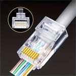 Premiumcord konektor RJ45 cat6 UTP pre drôt a lanko, pass-through