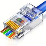 Premiumcord konektor RJ45 cat6 UTP pre drôt a lanko, pass-through