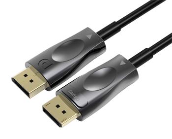 PremiumCord Optický DisplayPort 1.4 přípojný 8K kabel M/M, zlacené konekt. 20m