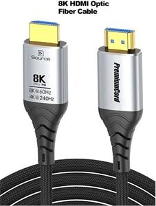 PremiumCord optický fiber kábel Ultra High Speed HDMI v2.1 M/M, prepojovací, 8K@60Hz, pozlátený, 20,0m
