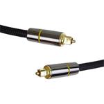 PremiumCord optický kábel Toslink M/M, prepojovací 0,5m, Gold-metal design + Nylon čierny