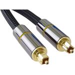 PremiumCord optický kábel Toslink M/M, prepojovací 0,5m, Gold-metal design + Nylon čierny