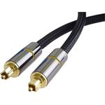 PremiumCord optický kábel Toslink M/M, prepojovací 3,0m, Gold-metal design + Nylon čierny