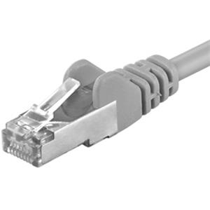 PremiumCord patch kábel RJ45, cat. 5e, S-FTP, 0,5m, sivý