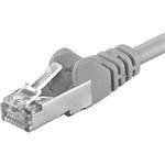 PremiumCord patch kábel RJ45, cat. 5e, S-FTP, 10,0m, sivý