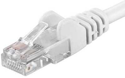 PremiumCord patch kábel RJ45, cat. 5e, UTP, 0,25m biely