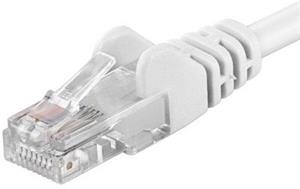 PremiumCord patch kábel RJ45, cat. 5e, UTP, 0,5m, biely