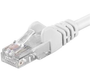 PremiumCord patch kábel RJ45, cat. 5e, UTP, 1,0m, biely