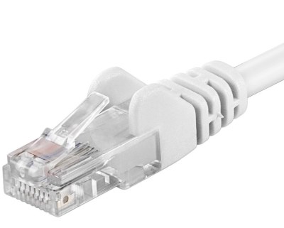 PremiumCord patch kábel RJ45, cat. 5e, UTP, 5,0m, biely
