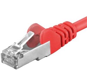 Premiumcord patch kábel RJ45, cat. 6a, S-FTP, 0,25m, červený
