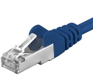 Premiumcord patch kábel RJ45, cat. 6a, S-FTP, 0,25m, modrý
