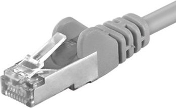 Premiumcord patch kábel RJ45, cat. 6a, S-FTP, 0,25m, sivý