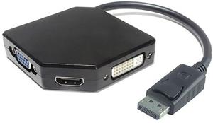 PremiumCord redukcia DisplayPort na HDMI + DVI+ VGA M/F, káblová 0,2m