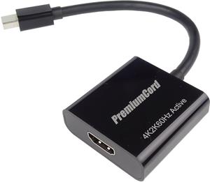 PremiumCord redukcia miniDisplayPort na HDMI M/F, káblová 0,2m